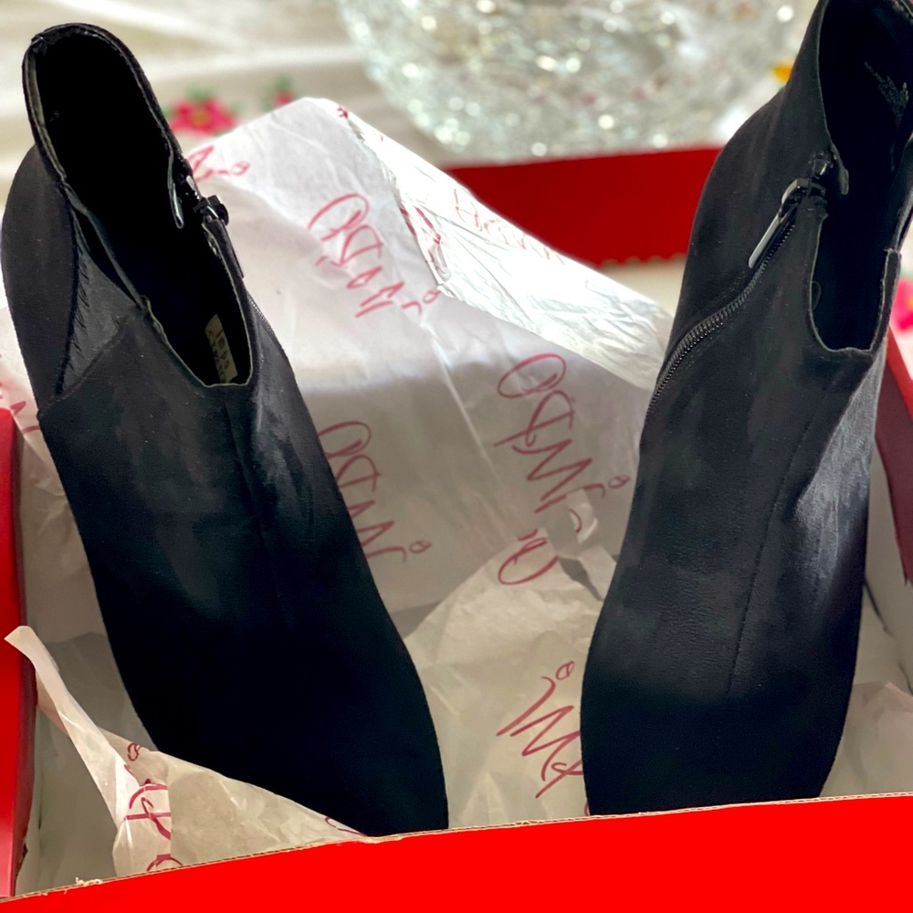 Impo Stretch Black Suede Botties Size 8.  NIB. So cute for fall!!